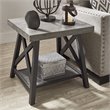 iNSPIRE Q X-Cross Base Modern Wood & Metal End Table with Shelf in Gray
