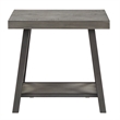iNSPIRE Q X-Cross Base Modern Wood & Metal End Table with Shelf in Gray