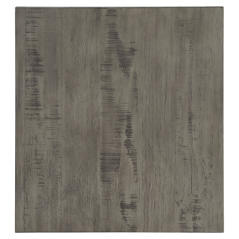 iNSPIRE Q X-Cross Base Modern Wood & Metal End Table with Shelf in Gray