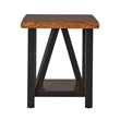 iNSPIRE Q Live Edge Modern Wood & Metal Accent Table in Brown/Black
