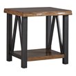 iNSPIRE Q Live Edge Modern Wood & Metal Accent Table in Brown/Black