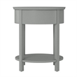 iNSPIRE Q 1-Drawer Oval Modern Wood End Table with Shelf in Frost Gray