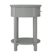 iNSPIRE Q 1-Drawer Oval Modern Wood End Table with Shelf in Frost Gray