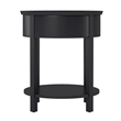 iNSPIRE Q 1-Drawer Oval Modern Wood End Table with Shelf in Vulcan Black