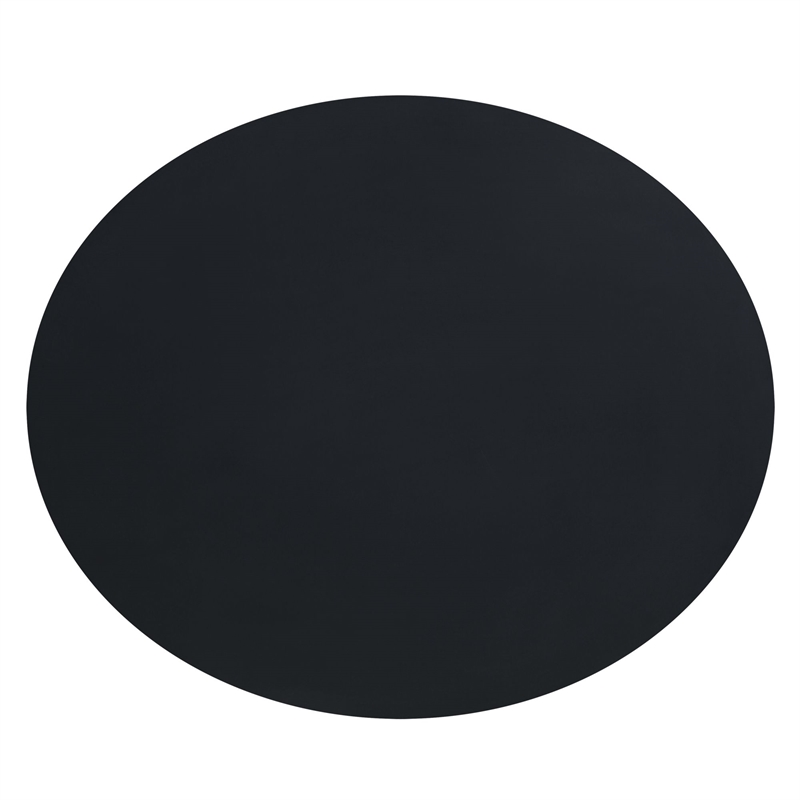 iNSPIRE Q 1-Drawer Oval Modern Wood End Table with Shelf in Vulcan Black