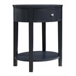 iNSPIRE Q 1-Drawer Oval Modern Wood End Table with Shelf in Vulcan Black