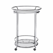 iNSPIRE Q Modern Metal & Glass Bar Cart with Wheels in Chrome/Clear