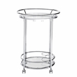 iNSPIRE Q Modern Metal & Glass Bar Cart with Wheels in Chrome/Clear