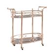 iNSPIRE Q Contemporary Metal & Glass Bar Cart Rose Gold/Black