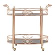 iNSPIRE Q Contemporary Metal & Glass Bar Cart Rose Gold/Black