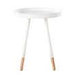 iNSPIRE Q Paint-Dipped Round Tray-Top Modern Metal End Table in White