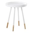 iNSPIRE Q Paint-Dipped Round Tray-Top Modern Metal End Table in White