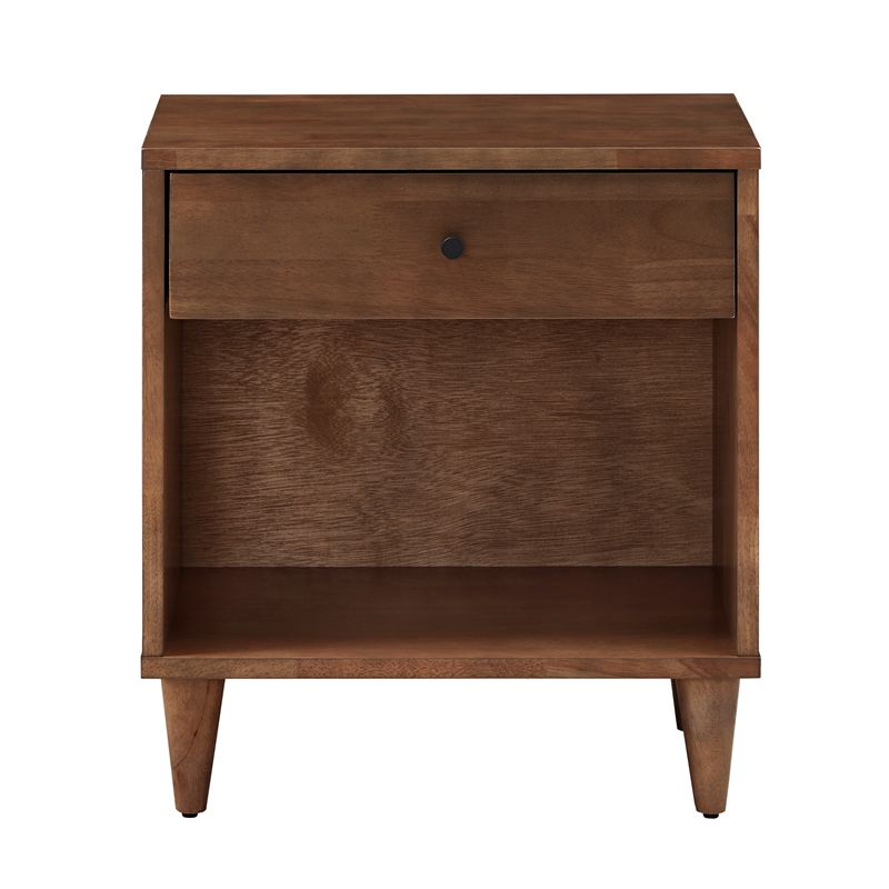 iNSPIRE Q 1-Drawer Modern Wood Nightstand w/ Lower Cubby in Tobacco
