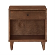 iNSPIRE Q 1-Drawer Modern Wood Nightstand w/ Lower Cubby in Tobacco