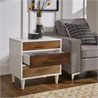 iNSPIRE Q 3-Drawer Modern Wood & Metal Nightstand in White/Natural