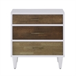 iNSPIRE Q 3-Drawer Modern Wood & Metal Nightstand in White/Natural