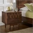 iNSPIRE Q 2-Drawer Geometric Ridges Mid-Century Wood Nightstand in Tobacco