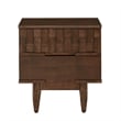 iNSPIRE Q 2-Drawer Geometric Ridges Mid-Century Wood Nightstand in Tobacco