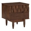 iNSPIRE Q 2-Drawer Geometric Ridges Mid-Century Wood Nightstand in Tobacco