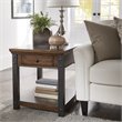 iNSPIRE Q 1-Drawer Traditional Wood & Metal End Table in Red Cherry