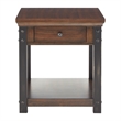 iNSPIRE Q 1-Drawer Traditional Wood & Metal End Table in Red Cherry