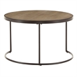 iNSPIRE Q Round Faux Stingray & Wood Nesting Coffee Table in Black