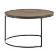iNSPIRE Q Round Faux Stingray & Wood Nesting Coffee Table in Black