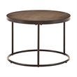 iNSPIRE Q Round Faux Stingray & Wood Nesting Coffee Table in Black