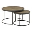 iNSPIRE Q Round Faux Stingray & Wood Nesting Coffee Table in Black