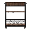 iNSPIRE Q Wood Bar Cart with Wine Inserts & Removable Tray Top in Brown/Black