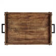 iNSPIRE Q Wood Bar Cart with Wine Inserts & Removable Tray Top in Brown/Black