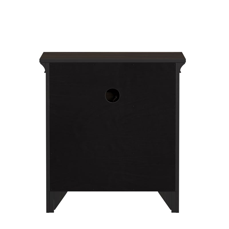 iNSPIRE Q 3-Drawer Traditional Wood Nightstand w/ Charging Station in Black
