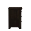iNSPIRE Q 3-Drawer Traditional Wood Nightstand w/ Charging Station in Black
