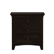 iNSPIRE Q 3-Drawer Traditional Wood Nightstand w/ Charging Station in Black