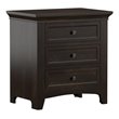 iNSPIRE Q 3-Drawer Traditional Wood Nightstand w/ Charging Station in Black