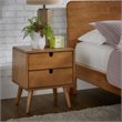 iNSPIRE Q 2-Drawer Mid-Century Rubberwood Nightstand in Natural Oak