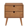 iNSPIRE Q 2-Drawer Mid-Century Rubberwood Nightstand in Natural Oak