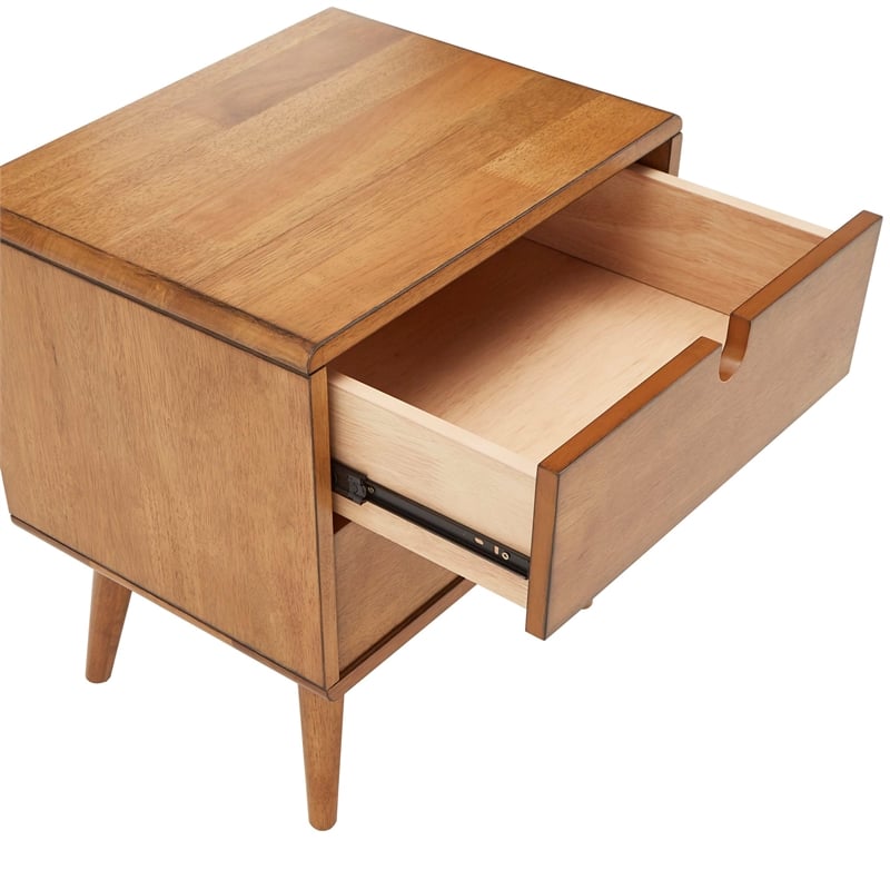 iNSPIRE Q 2-Drawer Mid-Century Rubberwood Nightstand in Natural Oak