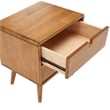iNSPIRE Q 2-Drawer Mid-Century Rubberwood Nightstand in Natural Oak