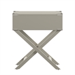 iNSPIRE Q 1-Drawer X-Base Modern Wood & Metal Accent Campaign Table in Silver