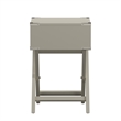 iNSPIRE Q 1-Drawer X-Base Modern Wood & Metal Accent Campaign Table in Silver