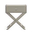 iNSPIRE Q 1-Drawer X-Base Modern Wood & Metal Accent Campaign Table in Silver