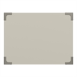 iNSPIRE Q 1-Drawer X-Base Modern Wood & Metal Accent Campaign Table in Silver