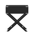 iNSPIRE Q X-Base Modern Wood & Metal Accent Campaign Table in Vulcan Black