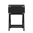 iNSPIRE Q X-Base Modern Wood & Metal Accent Campaign Table in Vulcan Black