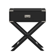 iNSPIRE Q X-Base Modern Wood & Metal Accent Campaign Table in Vulcan Black