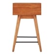 iNSPIRE Q 1-Drawer Modern Solid Rubberwood & Metal End Table in Brown