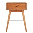 iNSPIRE Q 1-Drawer Modern Solid Rubberwood & Metal End Table in Brown