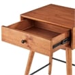 iNSPIRE Q 1-Drawer Modern Solid Rubberwood & Metal End Table in Brown