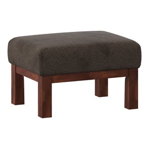 iNSPIRE Q 17&quotH Traditional Polyurethane Foam & Poplar Wood Ottoman in Dark Brown